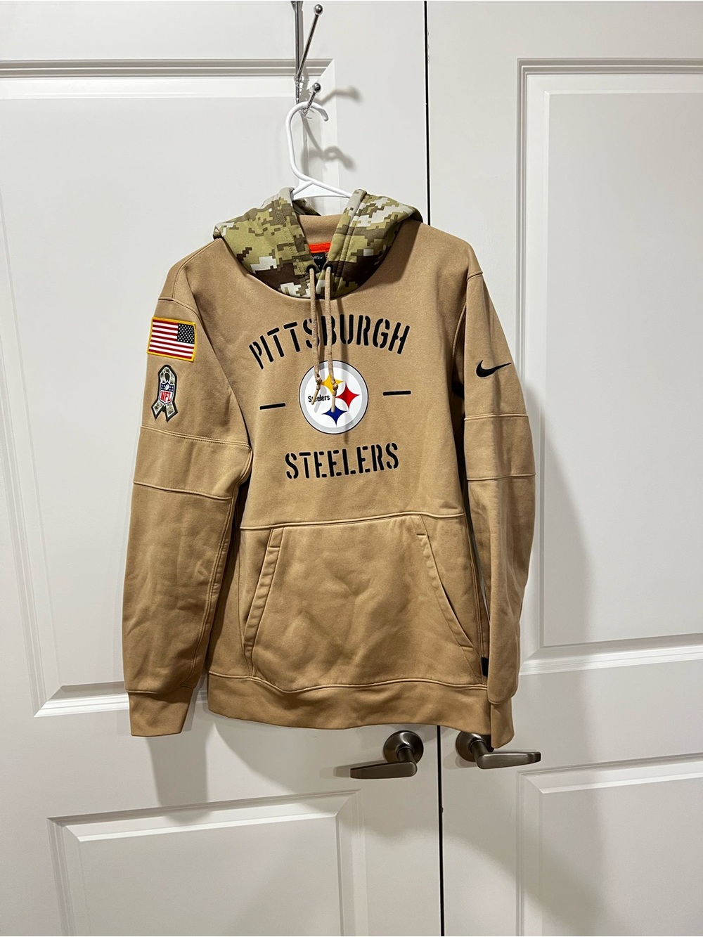 Nike Tan Pittsburgh Steelers Camo-Lined Hoodie